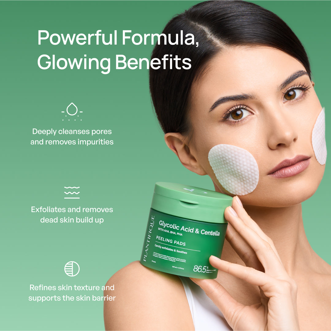 Glycolic Acid & Centella Peeling Pads - Plantifique 