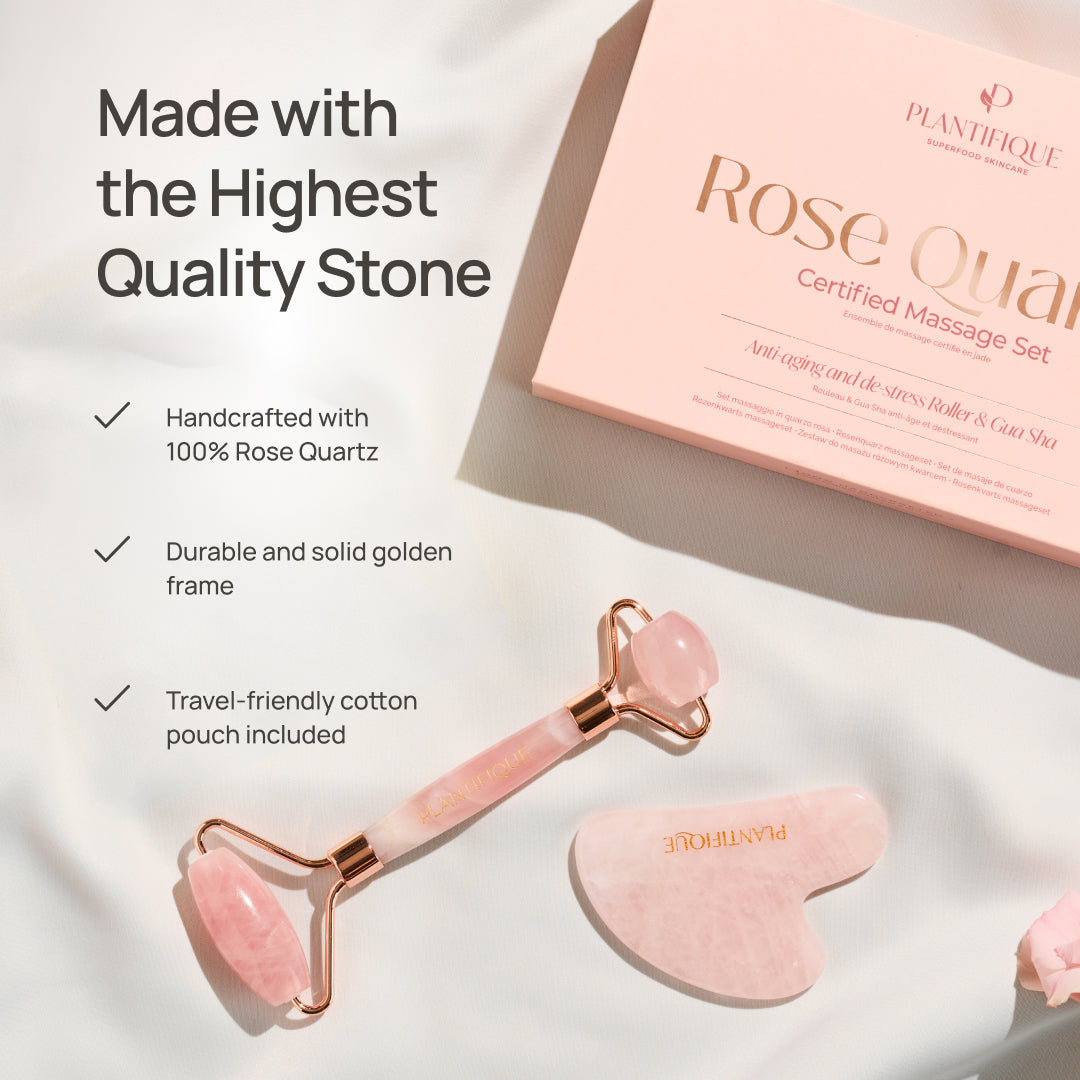 Rose Quartz Roller & Gua Sha Set