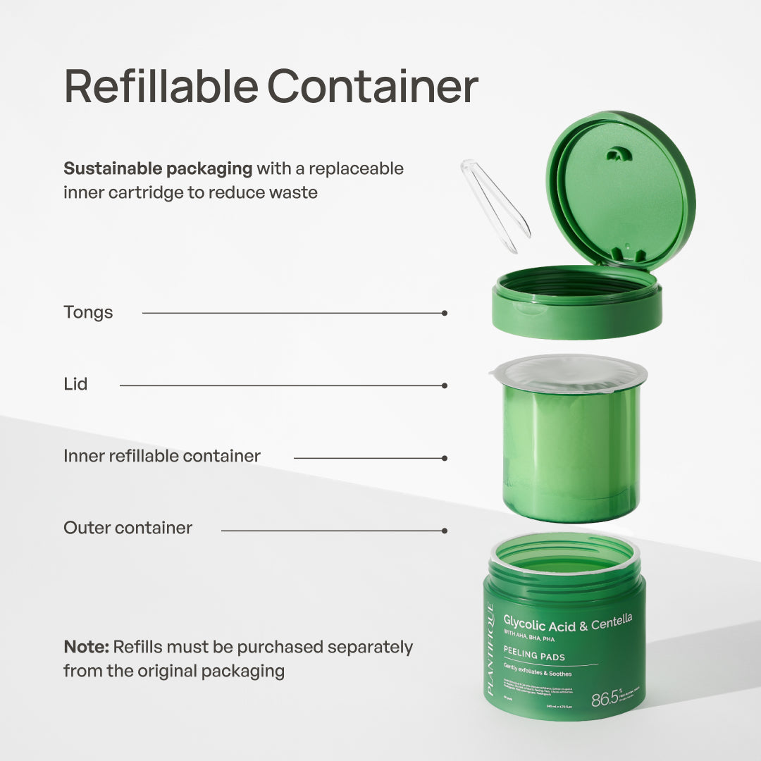 Glycolic Acid & Centella Peeling Pads - Plantifique 