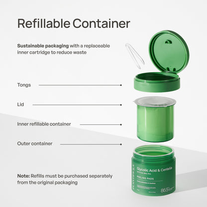 Glycolic Acid & Centella Peeling Pads - Plantifique 